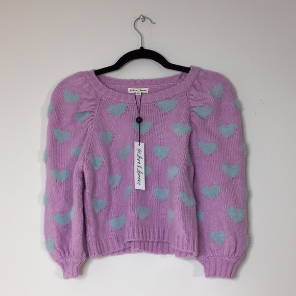 NWT For Love & Lemons Scarlet Puff Sleeve Sweater - Picture 9 of 14